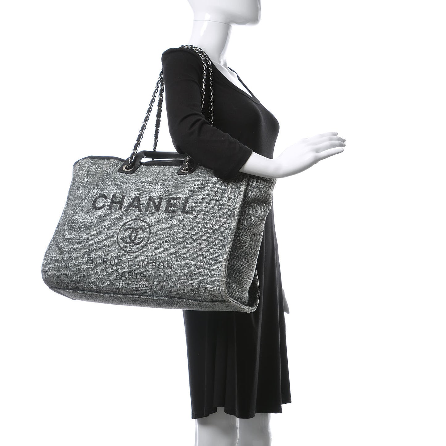 Canvas Large Deauville Tote Charcoal