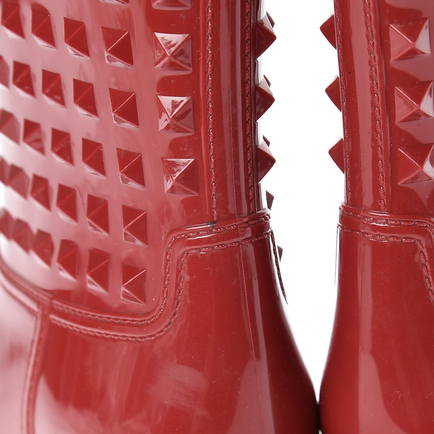 Rubber Rockstud Short Rainboots 36 Red