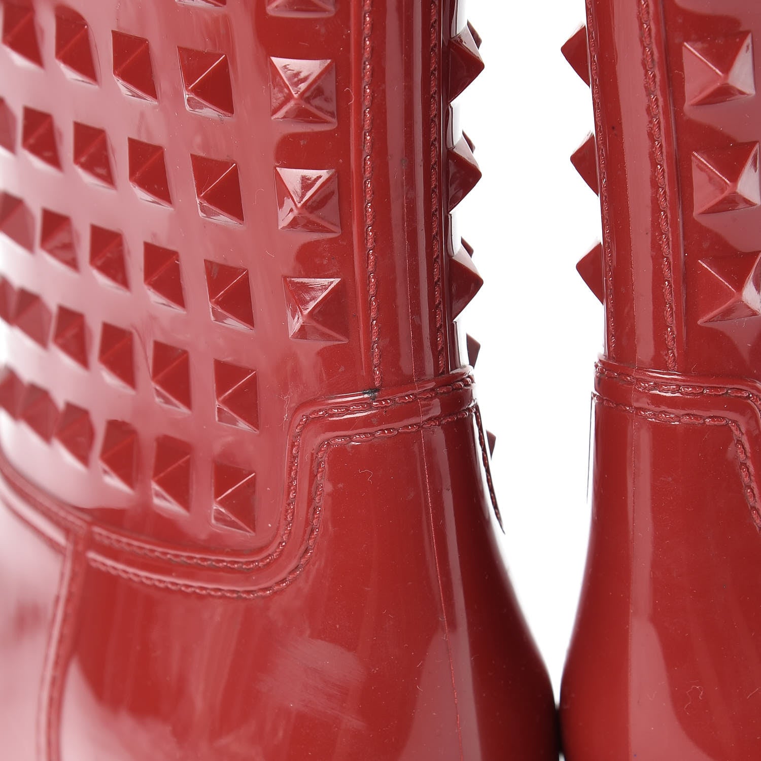 Valentino Garavani Rubber Rockstud Short Rainboots 36 Red 16 of 17
