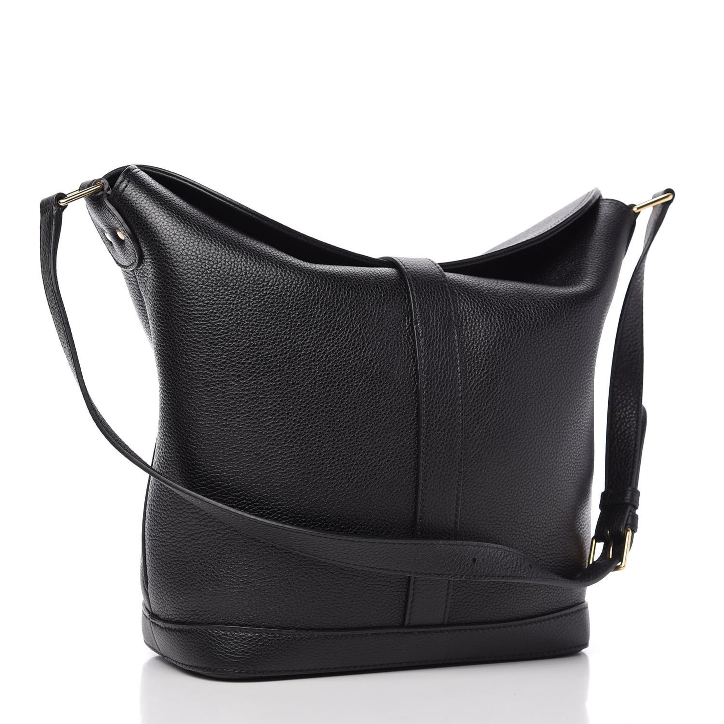 Soft Grained Calfskin Medium Bucket Bag Black