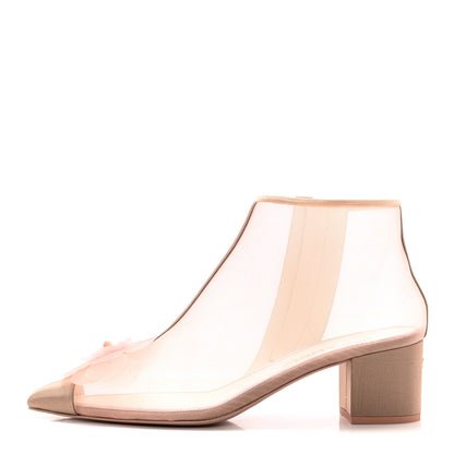 Chanel Mesh Grosgrain Camellia Short Boots 40.5 Pink Beige 1 of 10