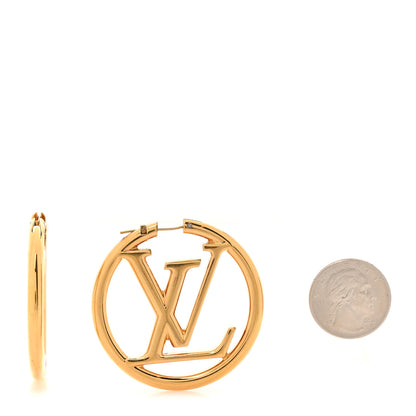 Louis Vuitton Metal Louise Hoop Earrings Gold 2 of 6