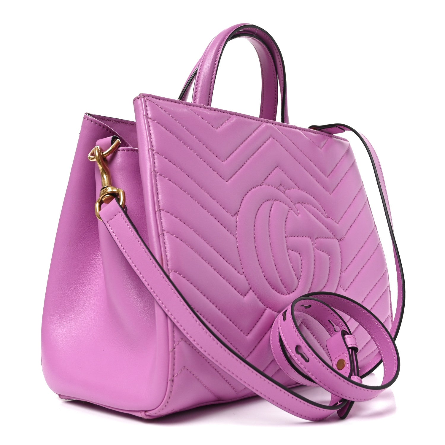 Gucci Calfskin Matelasse Small GG Marmont Tote Candy Mousse 2 of 9