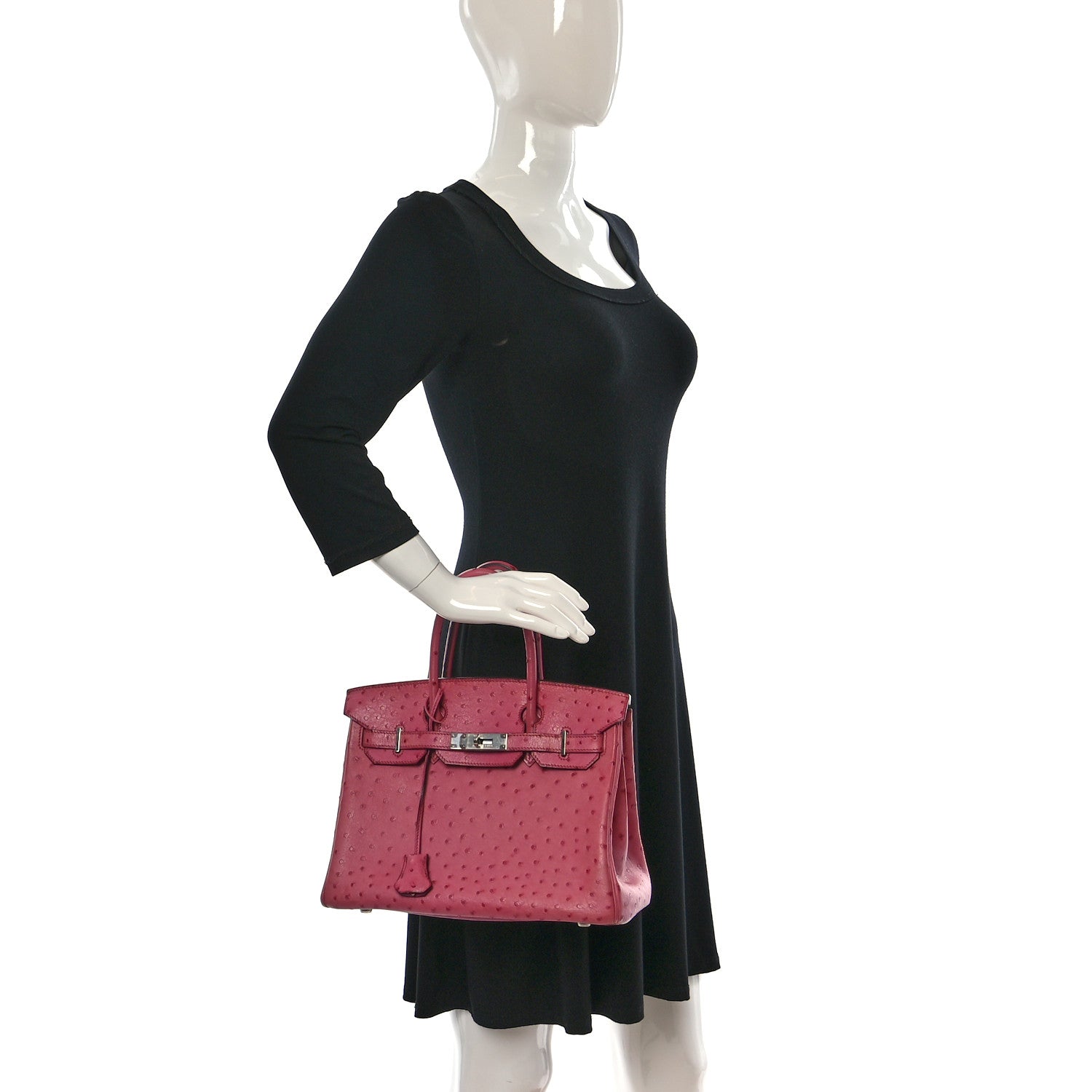 Hermes Ostrich Birkin 30 Fuchsia 2 of 17