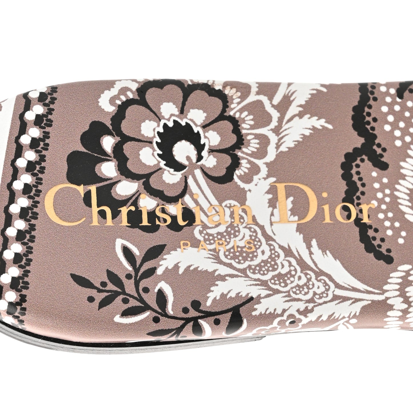 Canvas Bandana Embroidered Dway Flat Slide Sandals 35 Natural Marron