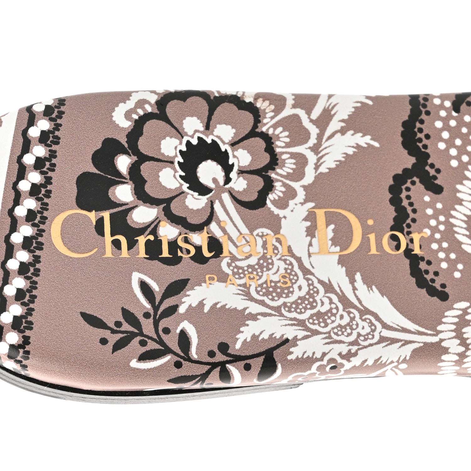 Christian Dior Canvas Bandana Embroidered Dway Flat Slide Sandals 35 Natural Marron 8 of 9