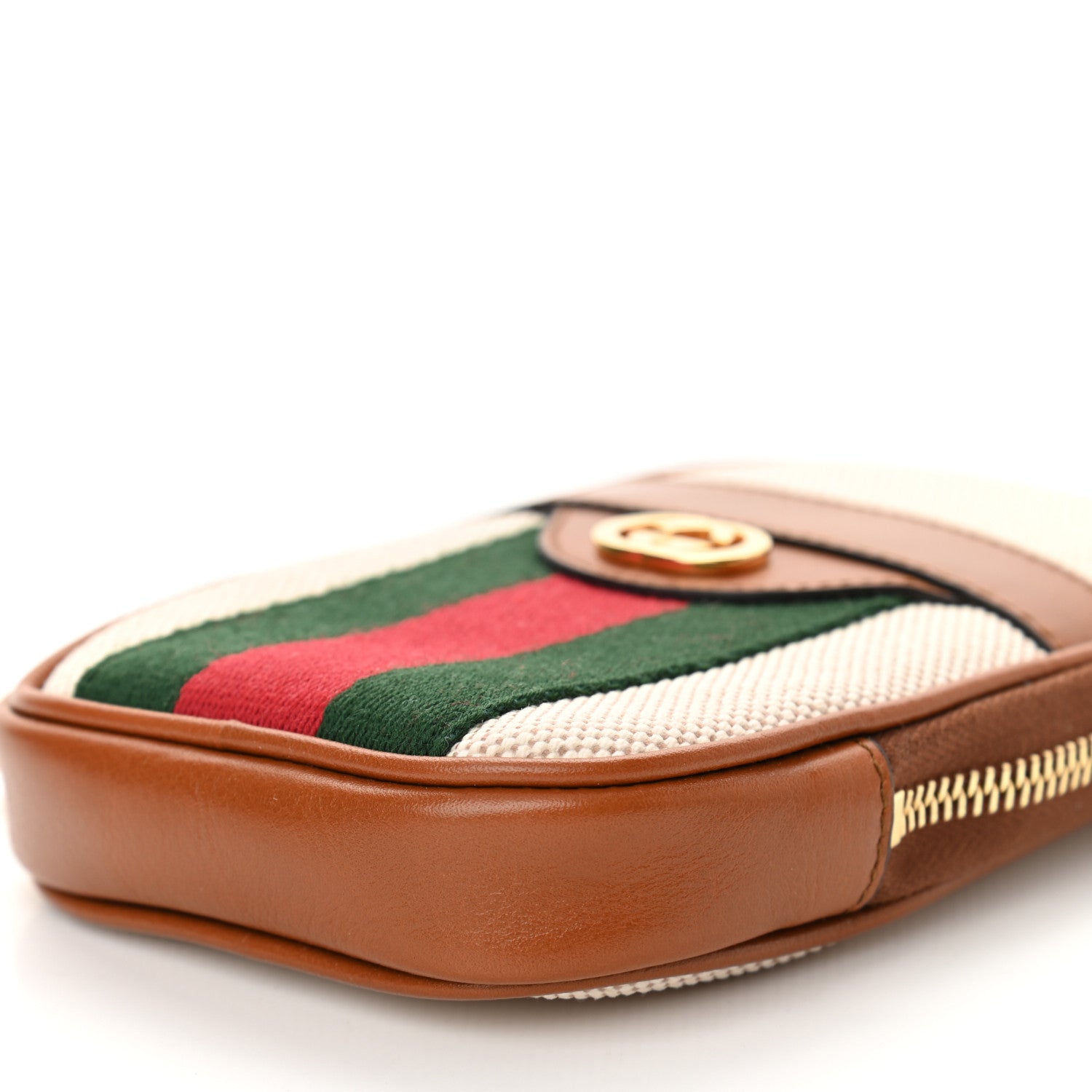 Gucci Vintage Canvas Calfskin Web Belted iPhone Case 70 28 Sand Cuir 10 of 10