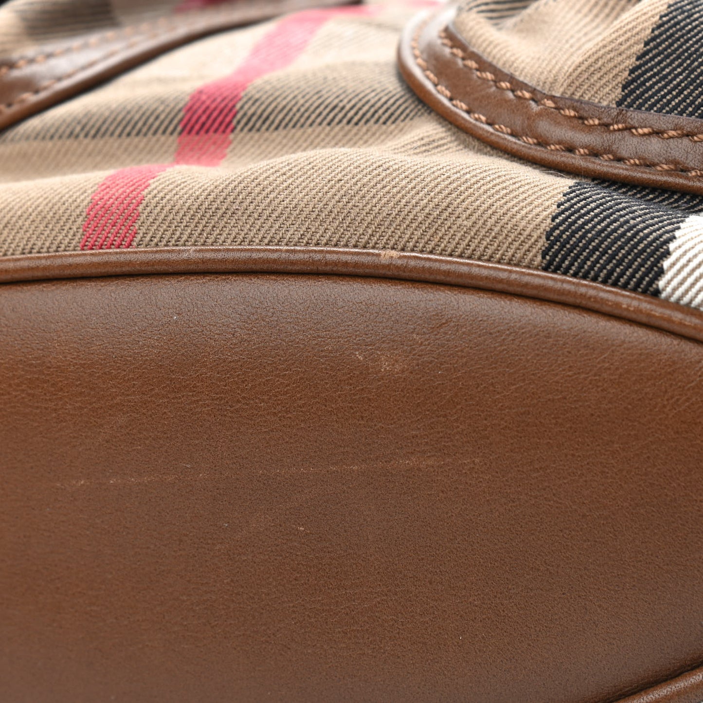 House Check Front Pocket Shoulder Bag Tan