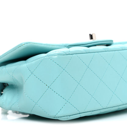 Chanel Lambskin Quilted Mini Rectangular Flap Light Blue 9 of 10