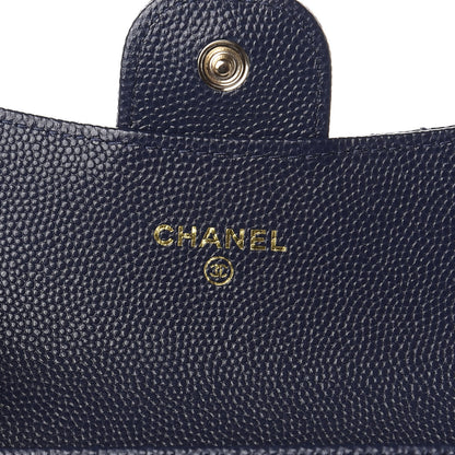Chanel Caviar Quilted Flap Card Holder Wallet Navy Blue 6 of 8