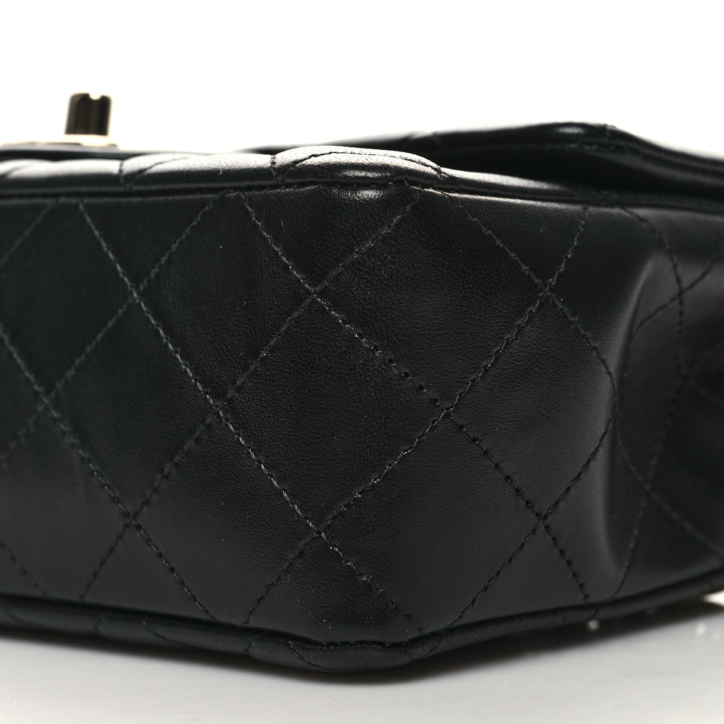 Lambskin Quilted Mini Rectangular Flap Black