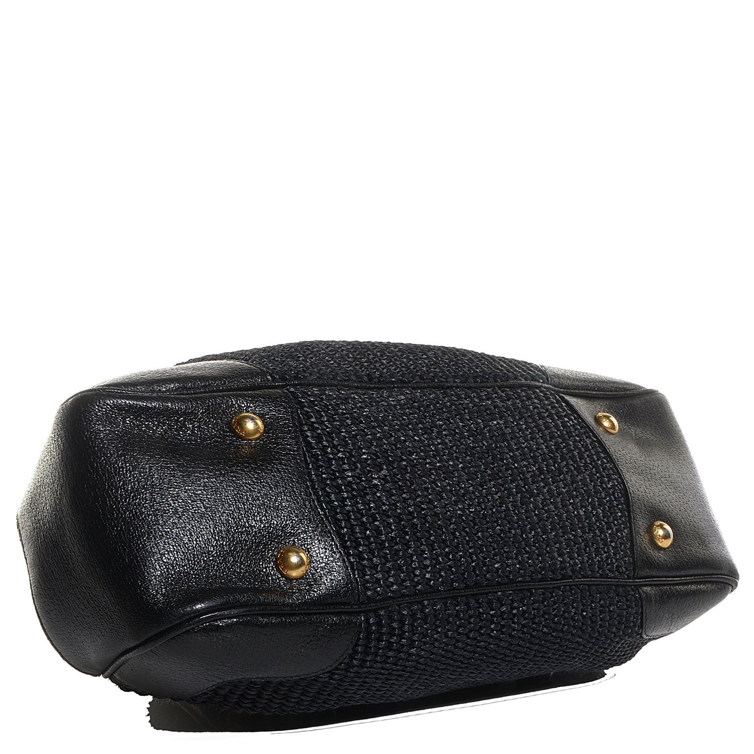 Prada Paglia Cinghiale Frame Tote Black 4 of 11