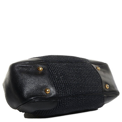 Prada Paglia Cinghiale Frame Tote Black 4 of 11