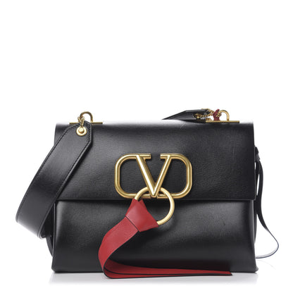 Valentino Garavani Smooth Calfskin Small Vring Shoulder Bag Black 1 of 8