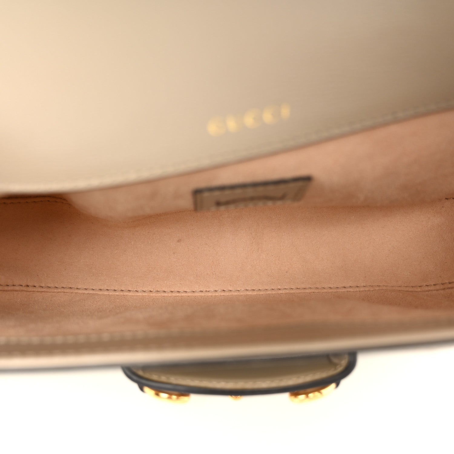 Gucci GG Supreme Monogram Small Horsebit 1955 Chain Shoulder Bag Beige Mystic White 5 of 10
