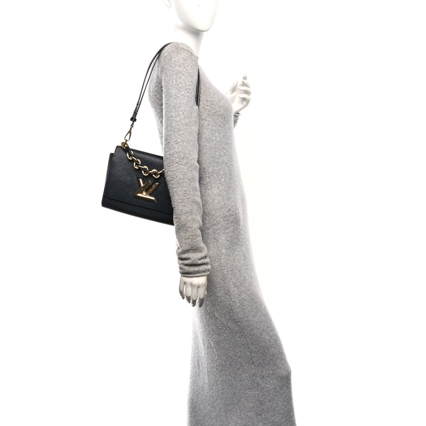 Epi Twist Braided Strap Shoulder Bag MM Black
