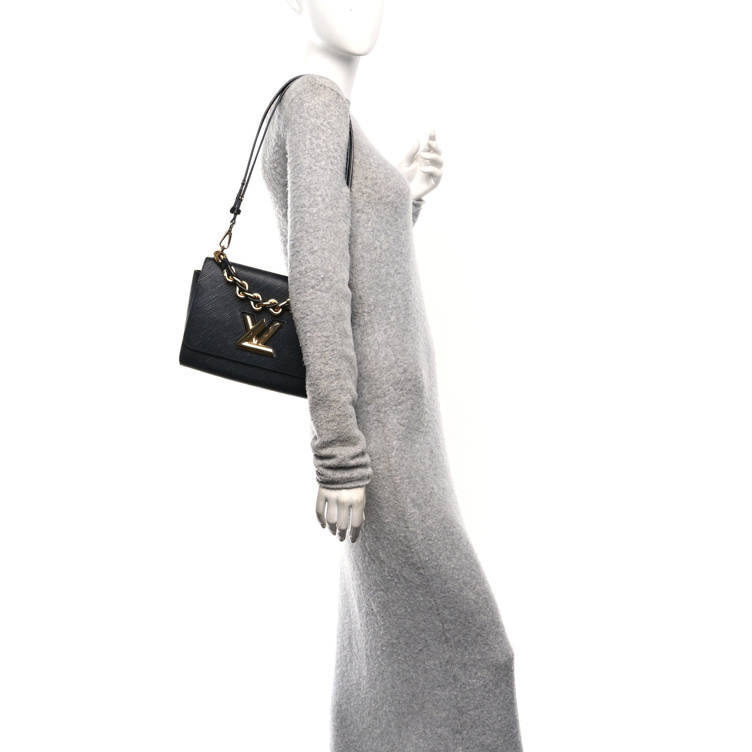 Louis Vuitton Epi Twist Braided Strap Shoulder Bag MM Black 2 of 10