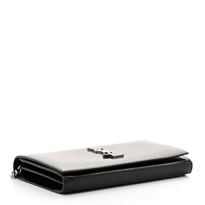 Saint Laurent Glazed Calfskin Cassandre Wallet On Chain WOC Black 4 of 11