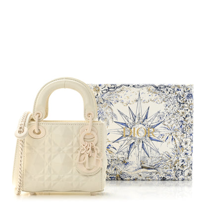 Christian Dior Calfskin Cannage Diamond Micro Lady Dior Latte 10 of 10