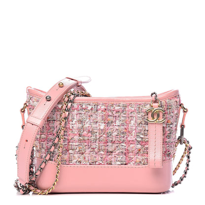 Chanel Tweed Calfskin Small Gabrielle Hobo Light Pink 1 of 11