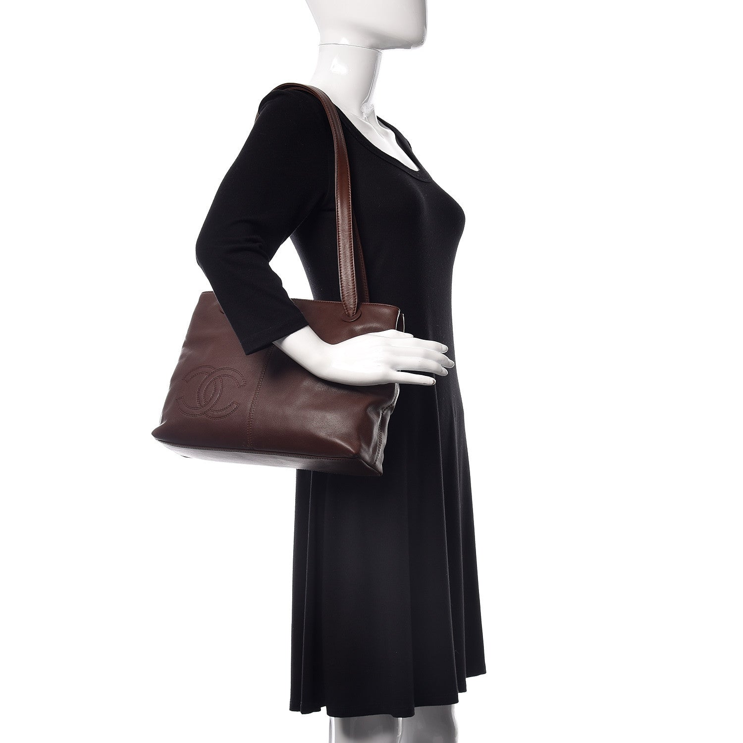 Chanel Calfskin CC Shoulder Bag Brown 2 of 10