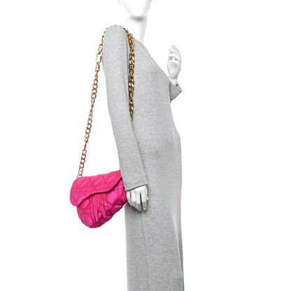 Christian Dior X ERL Satin Cannage Micro Venice Saddle Bag Fuchsia 2 of 11