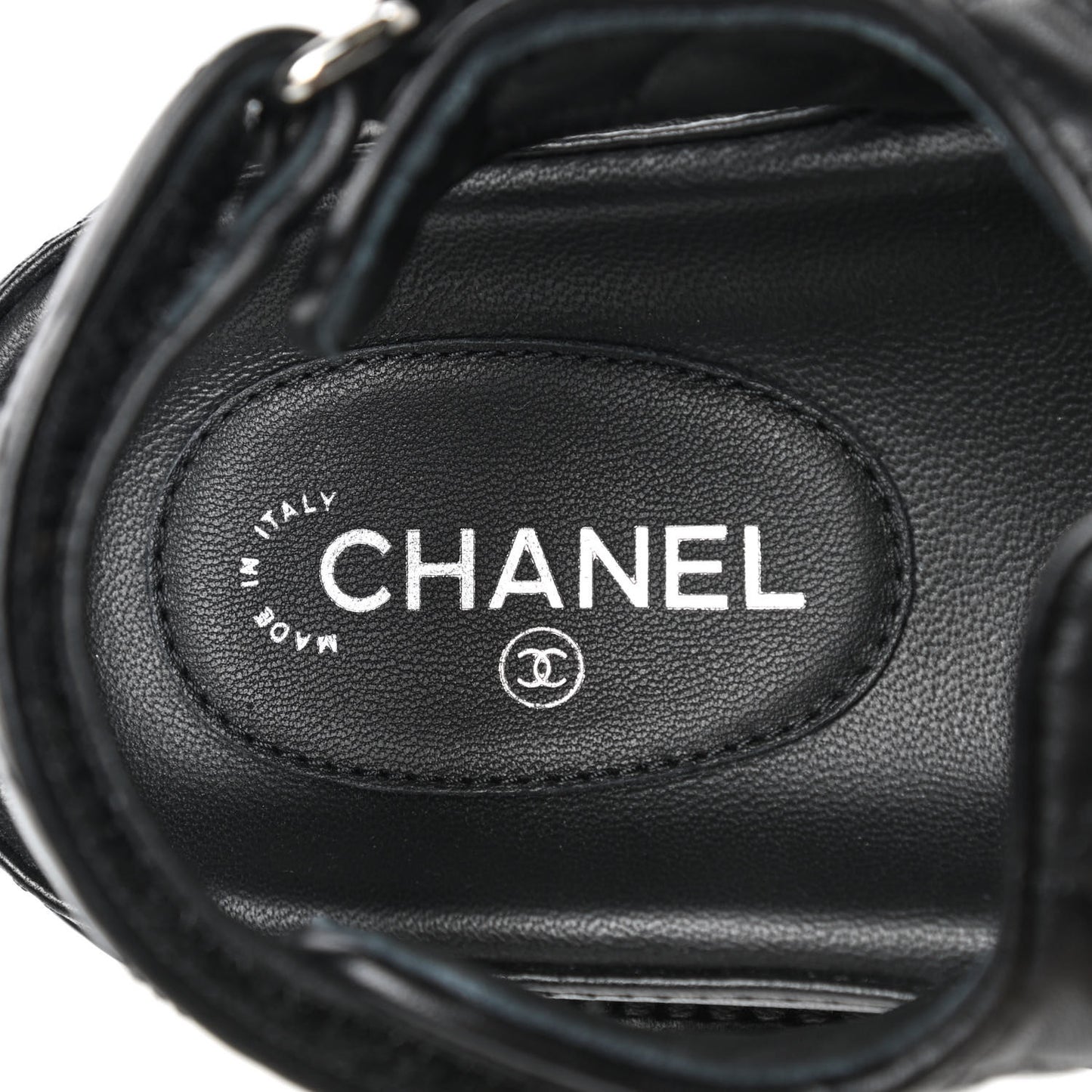 Lambskin Velcro Dad Sandals 36 Black