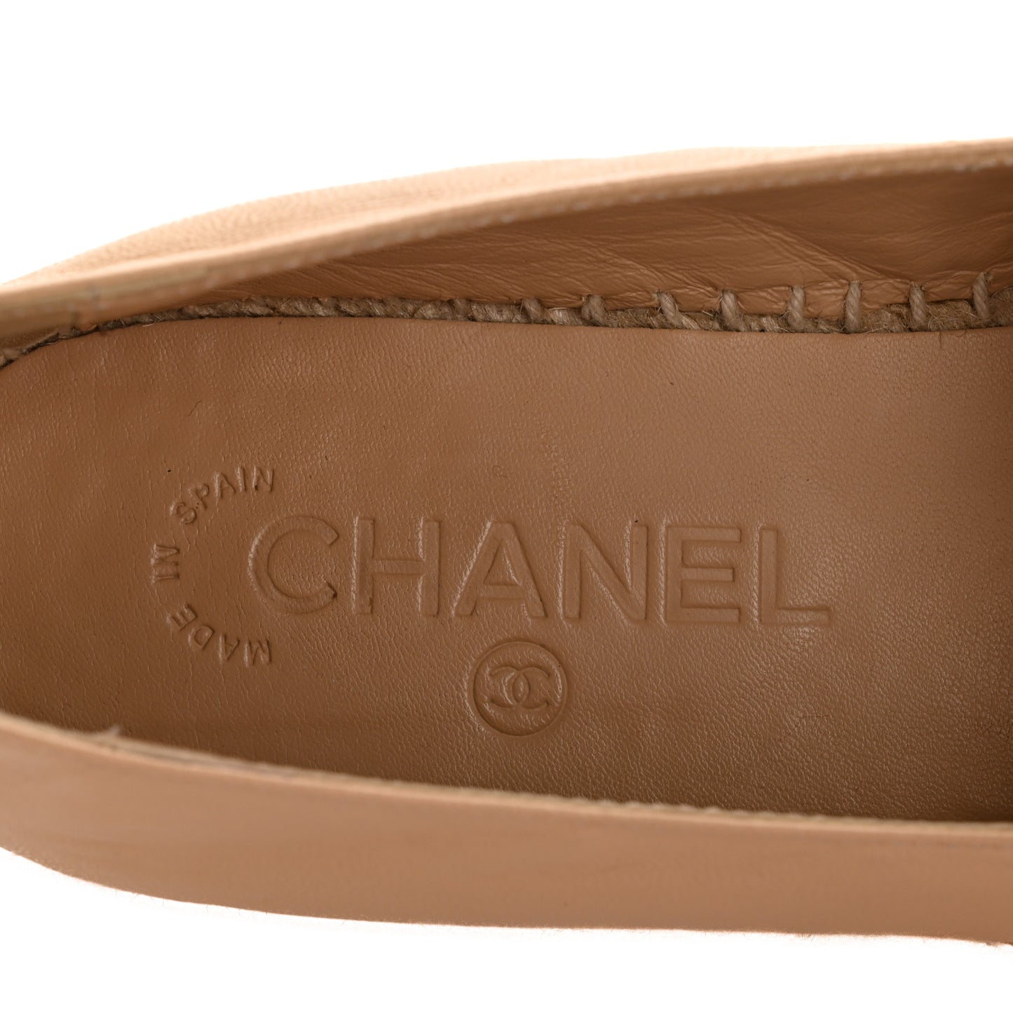 Lambskin CC Espadrilles 38 Beige Black
