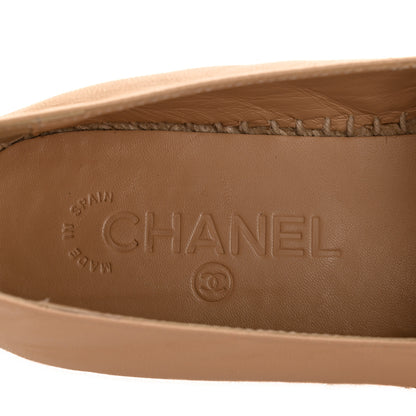 Chanel Lambskin CC Espadrilles 38 Beige Black 8 of 10
