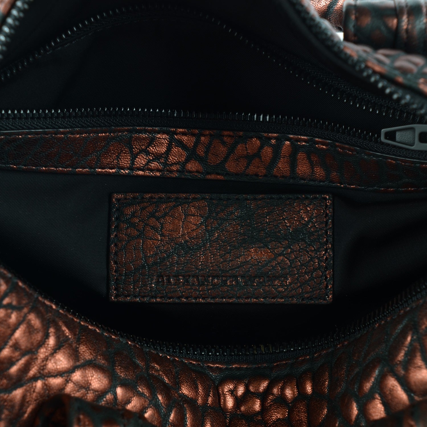 Alexander Wang Metallic Pebbled Lambskin Rocco Bronze Black Hardware 6 of 8