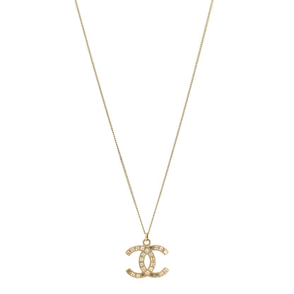 Chanel Baguette Crystal CC Necklace Light Gold 1 of 6