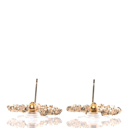 Chanel Crystal CC Earrings Light Gold 3 of 4