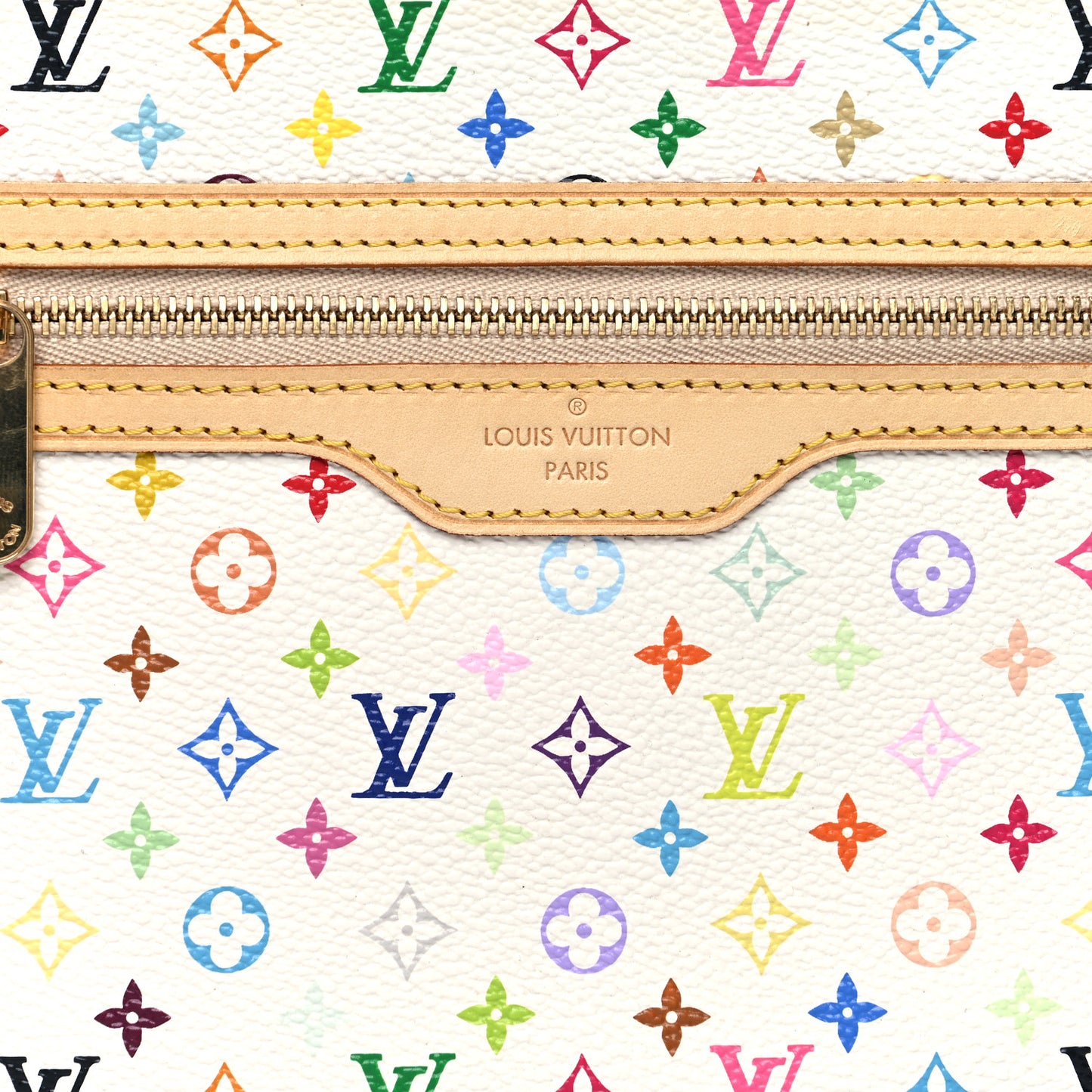 Monogram Multicolor Pochette Plate GM White