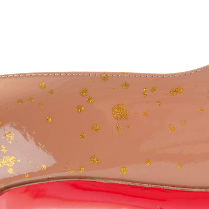 Christian Louboutin Patent Pollock Pigalle Follies 100 Pumps 38 Nude Gold 9 of 9