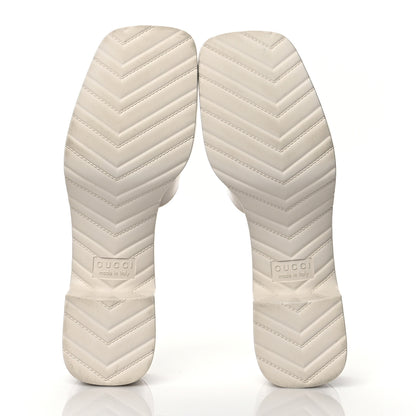 Gucci Rubber Gucci Logo Womens Platform 20/60mm Slide Sandals 37 Mystic White 5 of 9