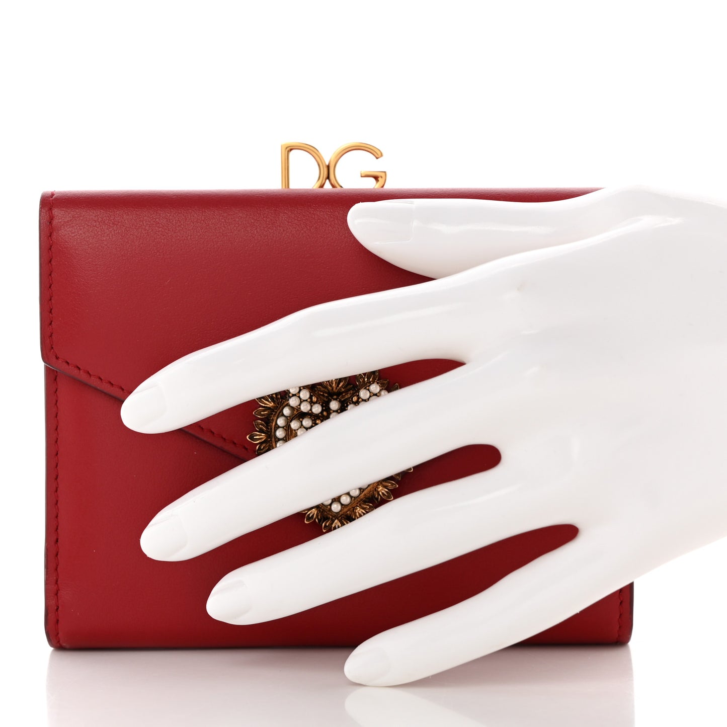 Smooth Calfskin Devotion Clutch Wallet Poppy Red