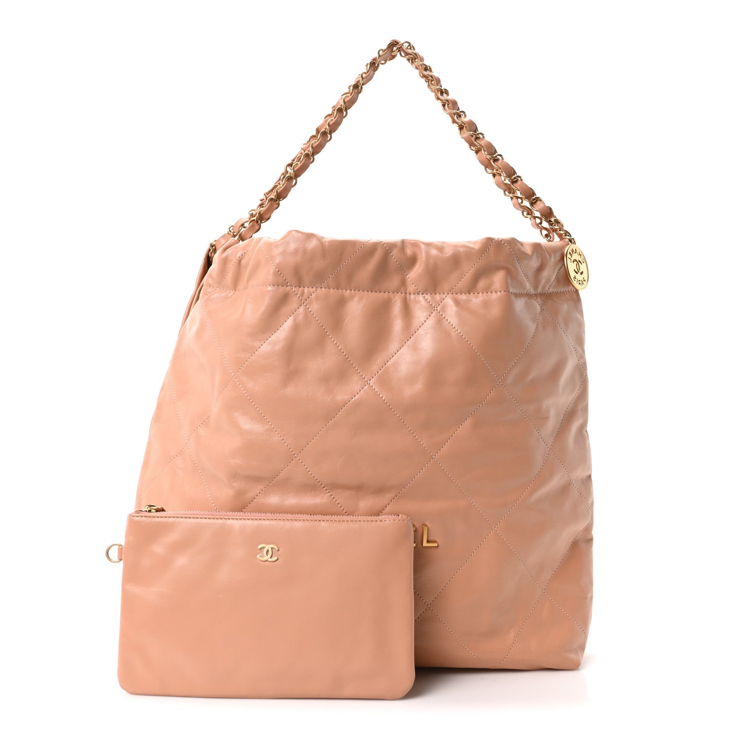CHANEL シャネル №22 Chanel Shiny Calfskin Quilted Chanel 22 Beige 1874153 – FASHIONPHILE