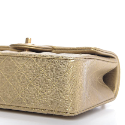 Chanel Metallic Caviar Quilted Mini Top Handle Rectangular Flap Gold 7 of 9