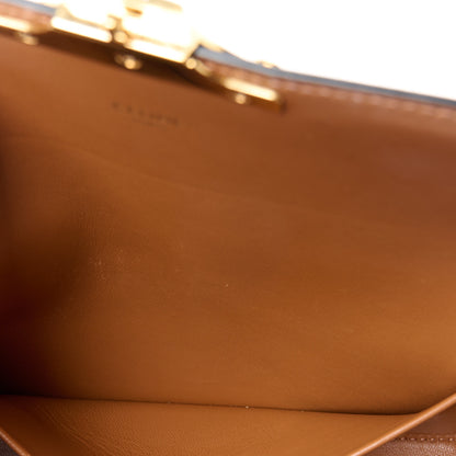 Celine Canvas Calfskin Triomphe Shoulder Bag Tan 6 of 15