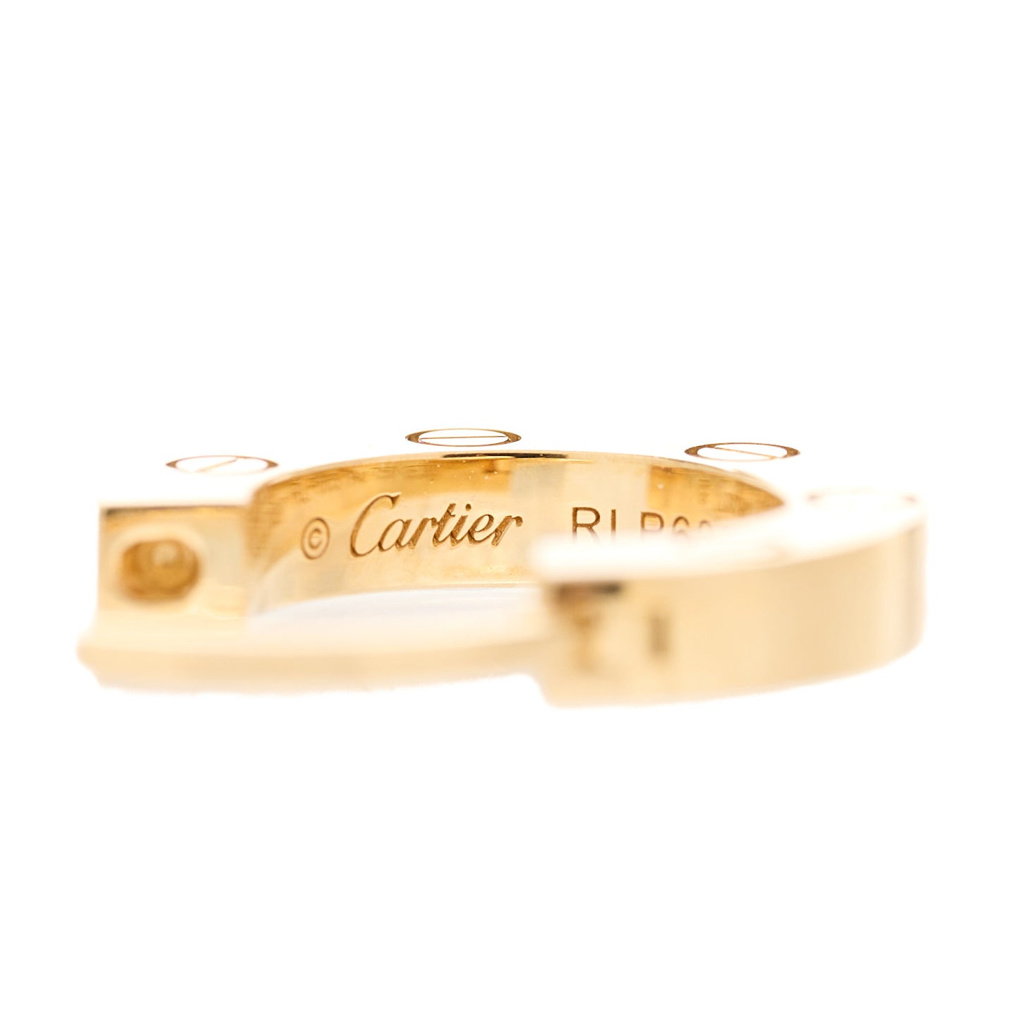 18K Yellow Gold Single LOVE Hoop Earring