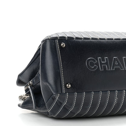 Chanel Lambskin Vertical Quilted Tote Navy 5 of 14