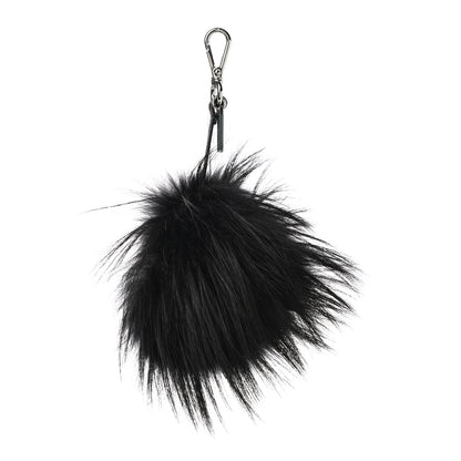 Fendi Vitello Elite Fox Fur Fusto Monster Bag Bug Charm Black Yellow 3 of 4