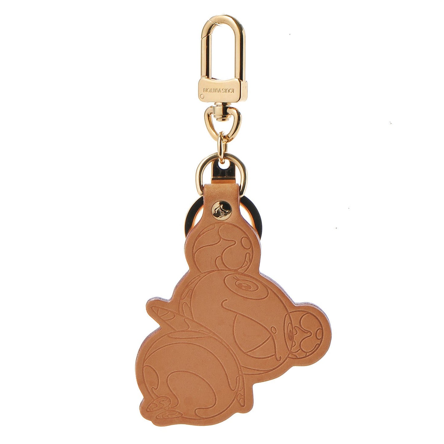 Vachetta Monogram Panda Key Ring Bag Charm