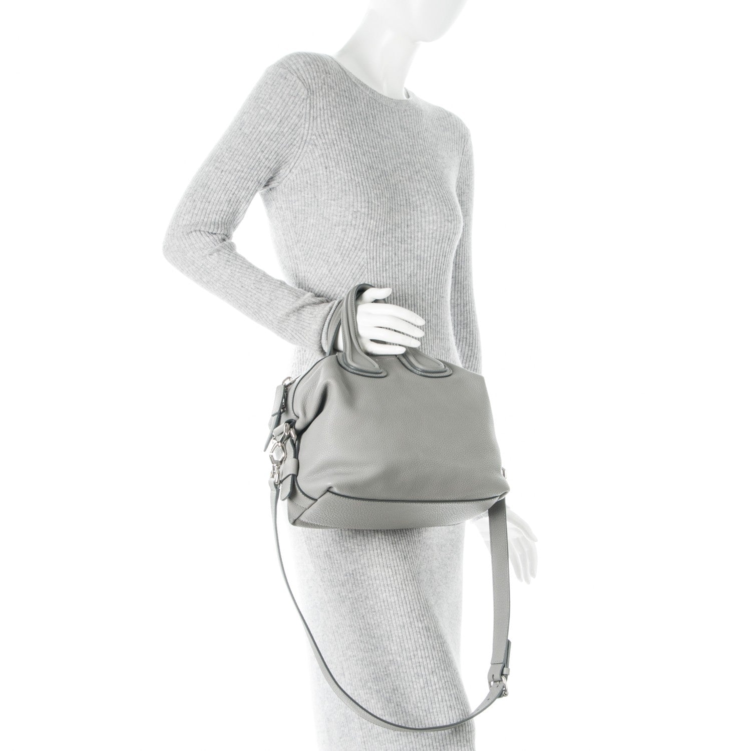 Givenchy Pebbled Calfskin Small Nightingale Pearl Grey 2 of 8