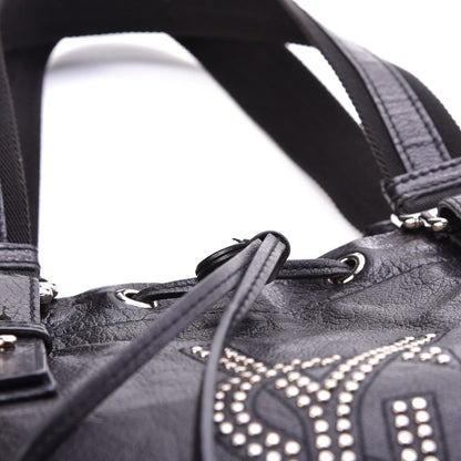 Saint Laurent Calfskin Studded Kahala Sac Black 9 of 9