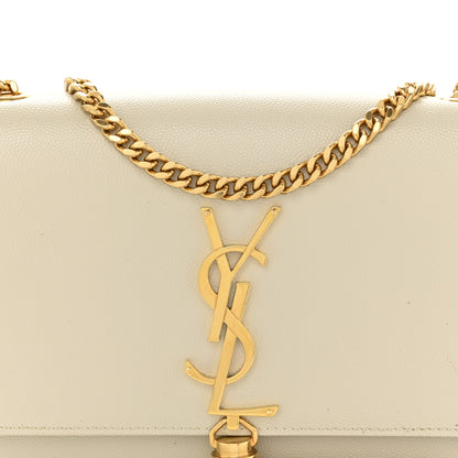 Saint Laurent Grain De Poudre Small Classic Monogram Kate Tassel Satchel Blanc Vintage 8 of 11