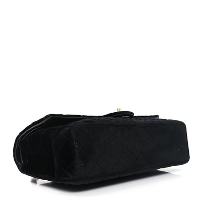 Chanel Velvet Quilted Medium Double Flap Black 4 of 9