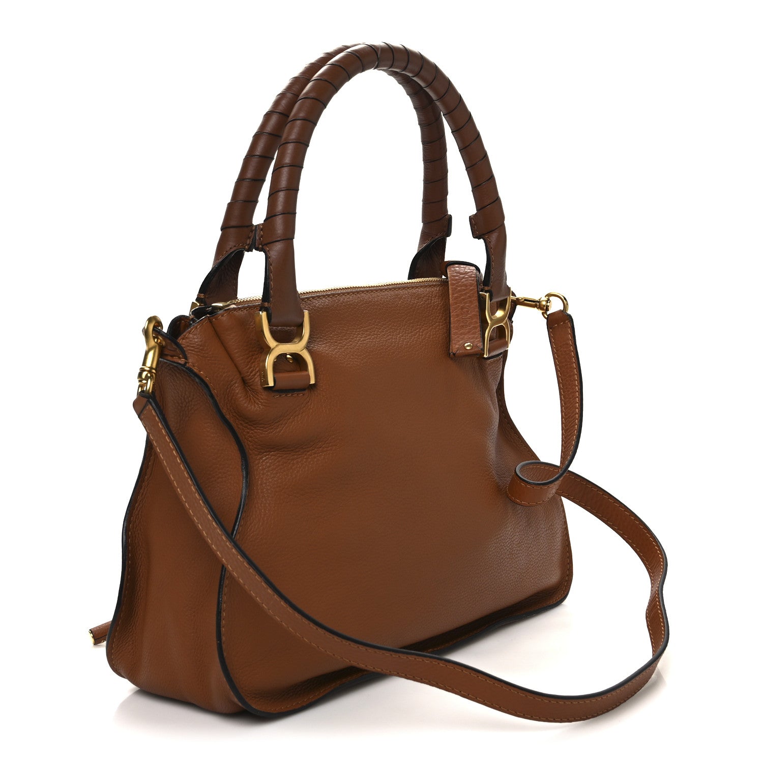 Chloe Calfskin Medium Marcie Satchel Tan 3 of 12