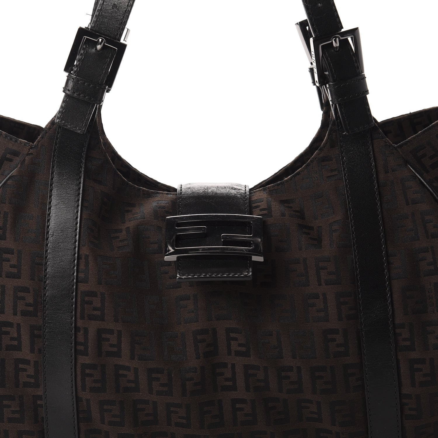 Fendi Zucchino Shoulder Bag Dark Brown 11 of 11