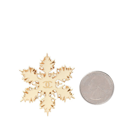 Chanel Enamel Snowflake CC Brooch White Gold 2 of 4